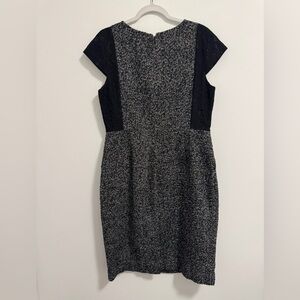 J. Crew Black and Gray Midi Dress